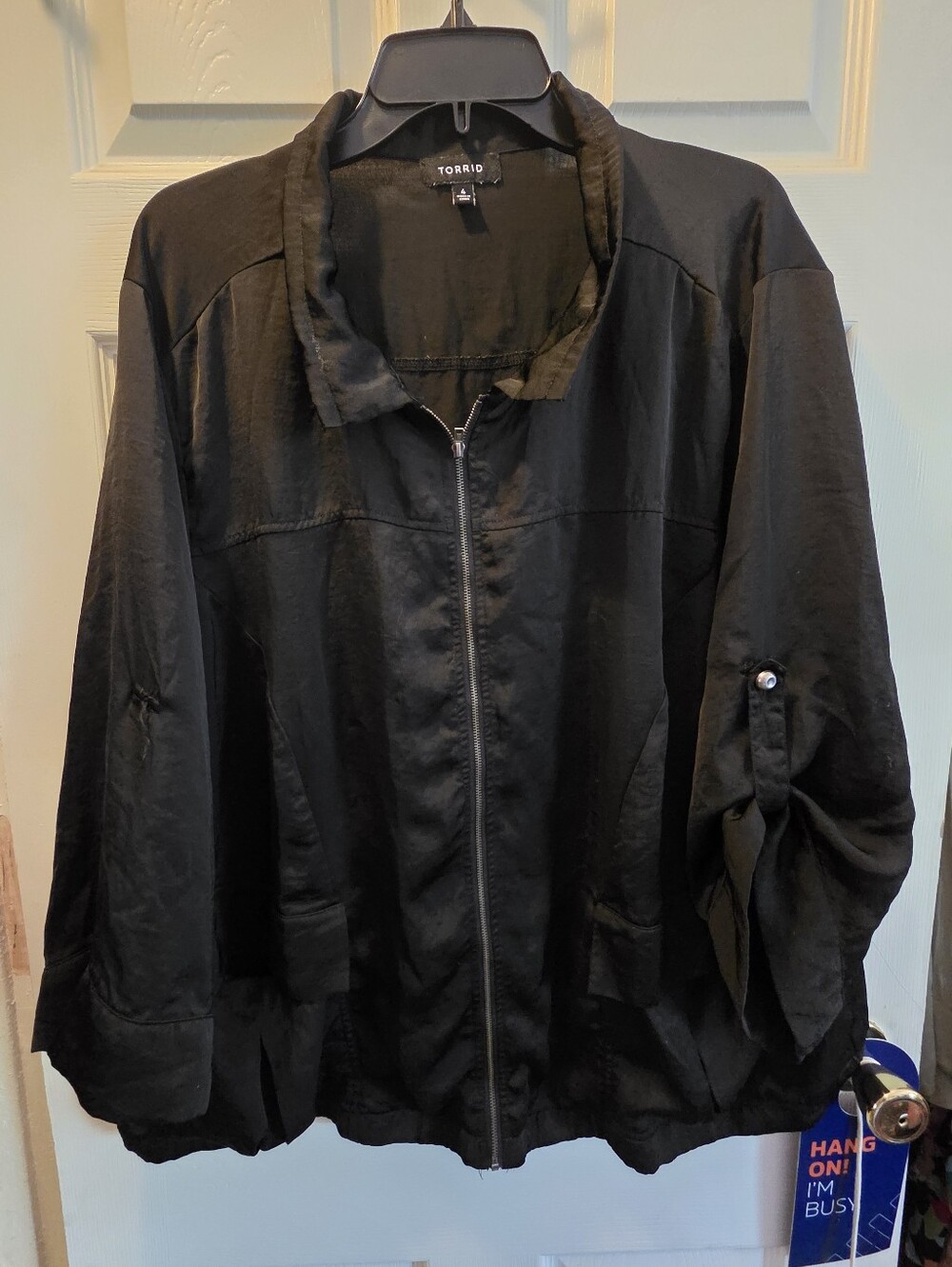 Torrid 4 Black Zip-Front Bomber Jacket